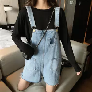 Women's Fashion Casual Comfortable Strappy Jeans Loose Suspenders Jumpsuit - Picture 1 of 11