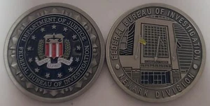 FBI Newark Division Challenge Coin Antique Silver Version - Picture 1 of 1
