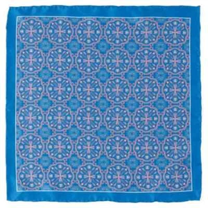 Cuadrado de bolsillo azul estampado adorno aborigen - Imagen 1 de 4