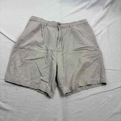 Pantalones Cortos Covington Para Hombres Plisados Delanteros Lino Algodón Beige Informal Lazos para Cinturón 38 Foto 1 de 4