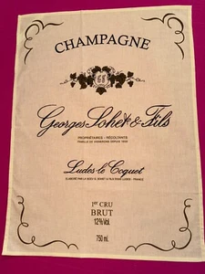 Torchon vintage œnologie vin Champagne Georges Sohet & Fils - Picture 1 of 3