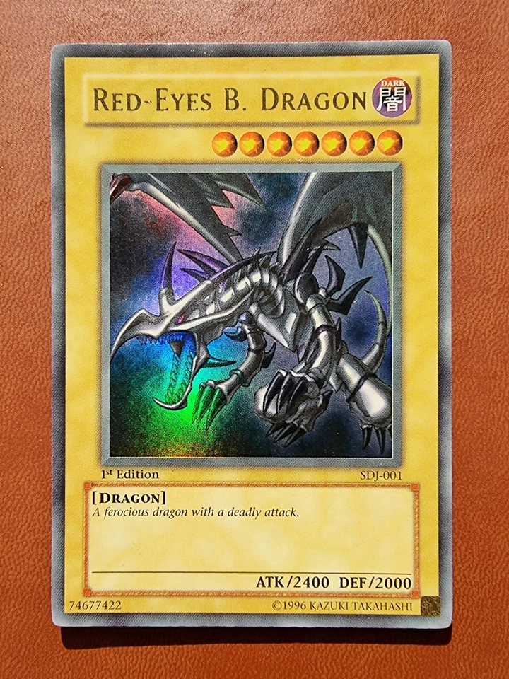 Yugioh - Red Eyes B Dragon SDJ-001 Ultra Rare 1st Edition Original Vintage Black - Image 1 of 4