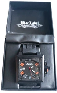 BLAC LABEL Men’s Premium ZMRP 3011 Quartz Wristwatch Stainless Black Rubber Stra - Picture 1 of 9