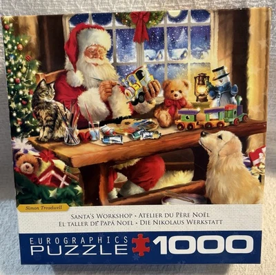 NEW Christmas Santa's Workshop 1000 Piece Puzzle Simon Treadwell Eurographics - Image 1 of 4