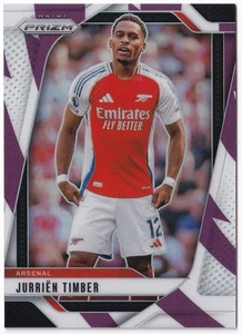 Panini Prizm Premier League 2024-25 Jurrien Timber /92 Purple & White Stripes - Picture 1 of 2