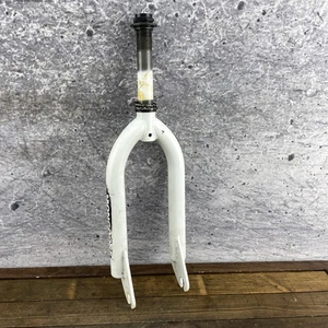 Mongoose BMX Fork 20in 1 inch Threaded Steel White Freestyle 3/8 Dropouts Rebel - Picture 1 of 15