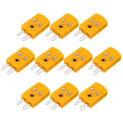 10pcs K Type Thermocouple Wire Connectors Male Plug Adapter Temperature 120°C - Image 1 of 4