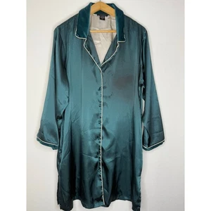 Jones New York Silky Women's Lounge/ Sleep Wear Button Up Long Sleeve Size 1X - Picture 1 of 8