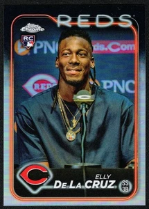 2024 Topps Chrome Variation #44 Elly De La Cruz Cincinnati Reds RC Rookie - Picture 1 of 2
