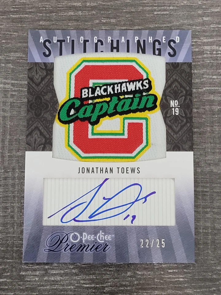 2009-10 O-Pee-Chee Premier Costuras Autografadas Jonathan Toews #APS-TW /25 - Imagem 1 de 4