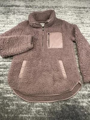 Abercrombie & Fitch Soft A&F Sherpa Pullover Sweatshirt Outdoor Mauve Medium - Image 1 of 4
