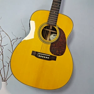 Battipenna rosso per chitarra acustica gialla palissandro tastiera corpo cavo 6 corde - Foto 1 di 15