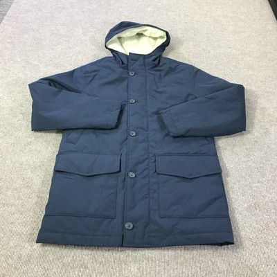 Abrigo Parka J.Crew Para Hombres Pequeño Azul Marino Con Capucha Aislado Auténtico Prendas Exteriores Sherpa Foto 1 de 4