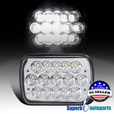 7"X6" Seal LED Beam H4 15-LED Front Headlight IP67 Square Head Lamp 1PC Foto 1 de 4