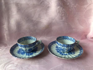 China Blau, 2 Mocca Tassen Porzellan, - Bild 1 von 4