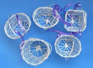 Vintage Easter Spring Silver Metal Candy Nut Cup Basket Lot of 5 - Picture 1 of 2
