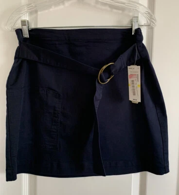 GB Size Medium Navy Stretch Belted Mini Skirt NWT - Image 1 of 4
