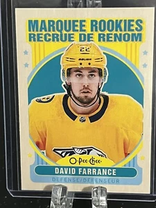 DAVID FARRANCE-----2021-22 O PEE CHEE-----MARQUEE ROOKIE----RETRO---PREDATORS - Picture 1 of 2