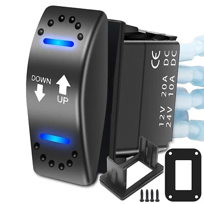 Recoil LAS2 DPDT 20A 12V DC Motor Polarity Reversing Momentary Rocker Switch - Image 1 of 4