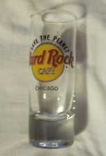 HARD ROCK CAFE SHOT GLASS 4" SAVE THE PLANET CHICAGO BLACK LETTERS PRINT HRC