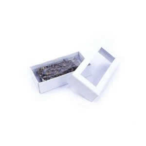 Vue fenêtre emballage rectangle blanc cadeau bijoux cadeau 3,3 x 10 x 1,9 cm - Photo 1 sur 2