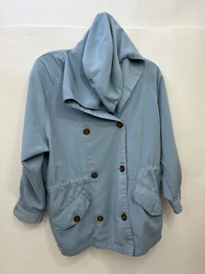 London Fog Trench Coat with Hood Light Blue Womens Small Petite - Image 1 of 4