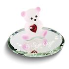 I LOVE YOU Bear Red Crystal Heart Handcraft Glass Figurine Collectible Gifts