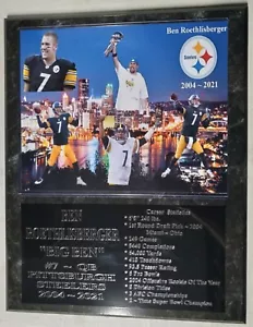 Ben Roethlisberger- Pittsburgh Steelers statistics plaque #2- New Lower Pricing! - Picture 1 of 1