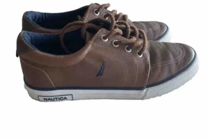 Nautica ZBEI Nautica Boys Youth Brown Loafers Boat Deck Shoes Size 2 - Picture 1 of 9