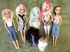 Lot Of 4 Liv Dolls By Spinmaster Sophie Alexis Wigs/Stands Articulated Clothes