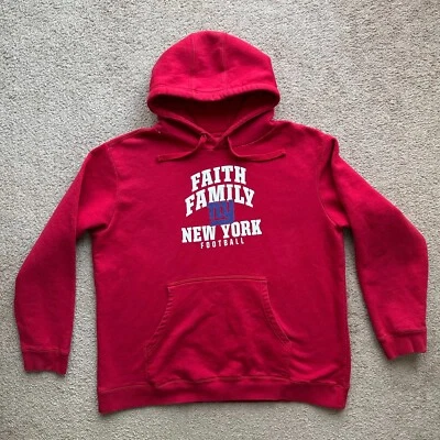 New York Giants Sweatshirt Mens 2XL Hoodie Red Pullover Fanatics Faith Family - Image 1 of 4