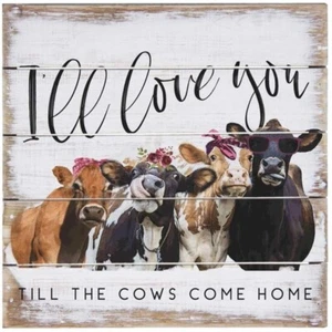 Sincere Surroundings 6x6 Wood Pallet Sign - Cows Come Home - Picture 1 of 1