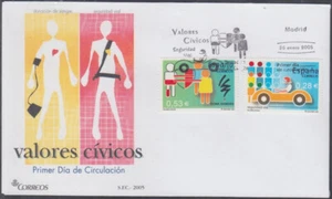 ESPAÑA Sc #3345-6 FDC SEGURIDAD VIAL Y DONACIONES DE SANGRE DESCUBIERTAS por LANDSTEINER - Imagen 1 de 1
