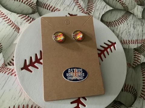Houston Astros Stud Earrings NWT Cover