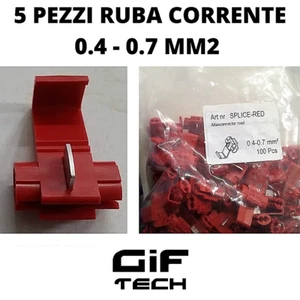 5 PZ AUDIO SNAP-ON ROSSO GIUNTO GIUNZIONE RUBACORRENTE CAVI DIAM 0.4 - 2.0 MM2 - Imagen 1 de 1
