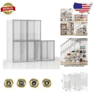Luxury Clear Boot Storage Boxes - 5 Heavy-Duty Organizers with Magnetic Closure - Picture 1 of 9
