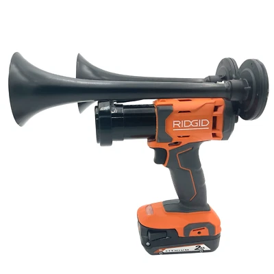 For Ridgid 18V  Drill impact Train Air Horn Dual 2 Black Air Trumpets Super Loud - Image 1 of 4