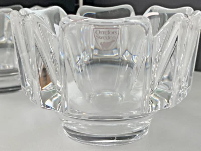 Orrefors Bowl Suecia Candy Nuts Corona Cristal Vidrio Lars Hellsten 4.5" x 3.25" Foto 1 de 4