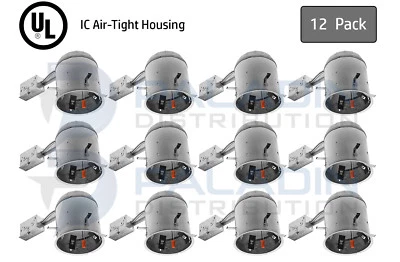 6" Inch Remodel Recessed Can Light Housing - IC Air Tight LED (12 Pack)