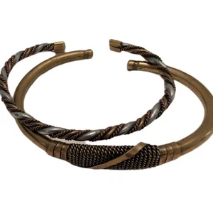 2 Copper Bracelets And Made In Africa Unmarked - Picture 1 of 7