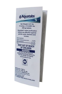 Aquatabs 49mg Water Purification Tablets (100 Pack). Filtration (49mg)  - Image 1 of 4
