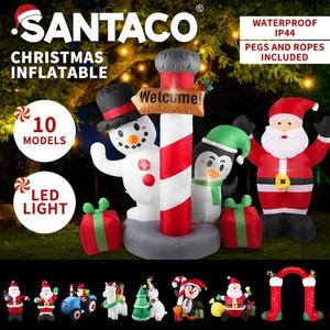Santaco Christmas Inflatables Xmas Decorations Outdoor Santa Tree Snowman Lights - Picture 1 of 112