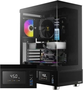 GAMDIAS ATX Mid Tower Computergehäuse mit Hartglas, Gaming PC schwarz - Bild 1 von 9