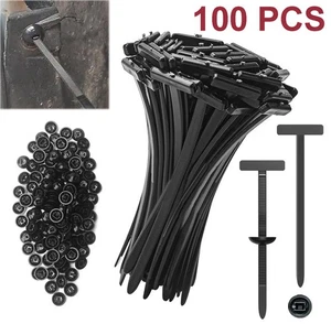 100Pcs Nylon Cable Tie Buckle Heavy Duty Self-Locking Zip Ties Holder Car Repair - Picture 1 of 9