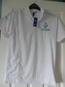 Premier Cool Check White Polo Shirt Gem Aura Small - Picture 1 of 4