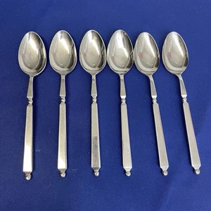 Stanley Roberts Liberte Stainless Flatware 6 Oval Soup Spoons Satin Glossy 8" - Picture 1 of 8