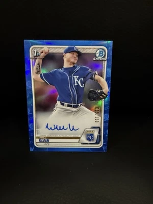 2020 Bowman Draft Chrome Picks Blue Refractor 99/150 Will Klein #CDA-WK Auto - Image 1 of 2