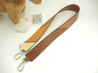 Loewe Puzzle Correa de Hombro Cuero Marrón Largo Plateado Herrajes 35.4 * 1.6 pulgadas Foto 1 de 4