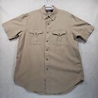 Vtg Polo Ralph Lauren Men's L Short Sleeve Button-Up Shirt Linen Cotton Beige
