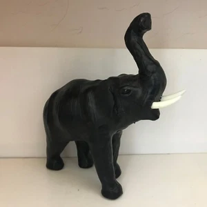 Exquisite Hand Crafted Leather Bull Elephant - Bild 1 von 6